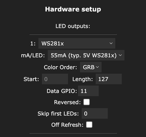 Настройки LED для v2