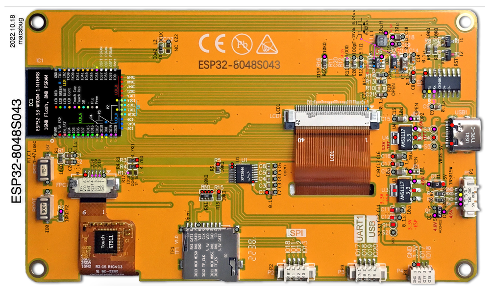 Схема распиновки CYD ESP32-8048S043