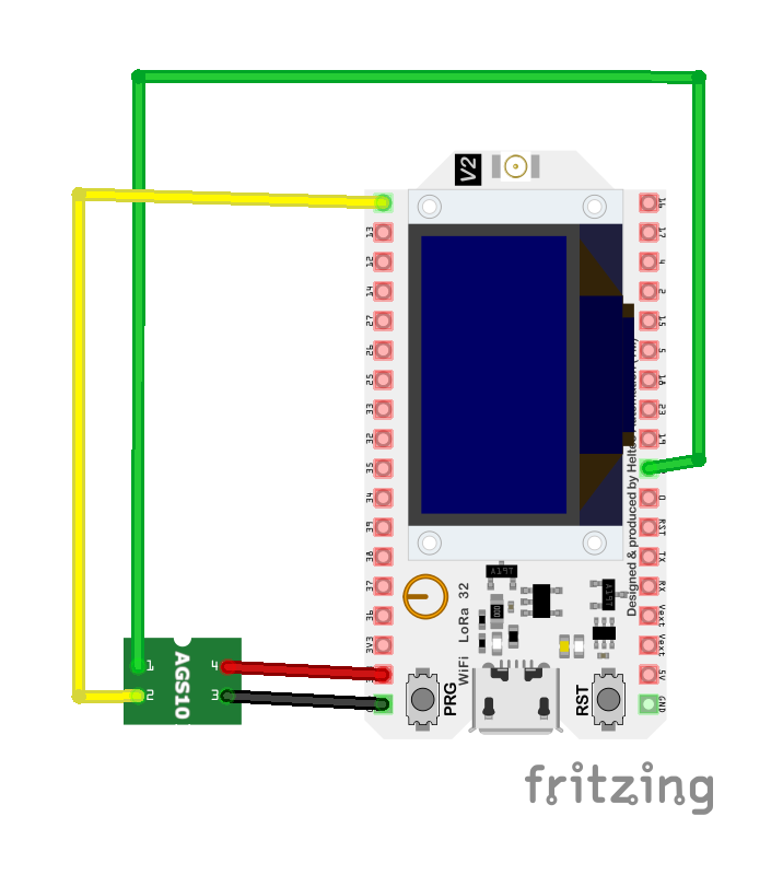 Схема подключения AGS10 к ESP32