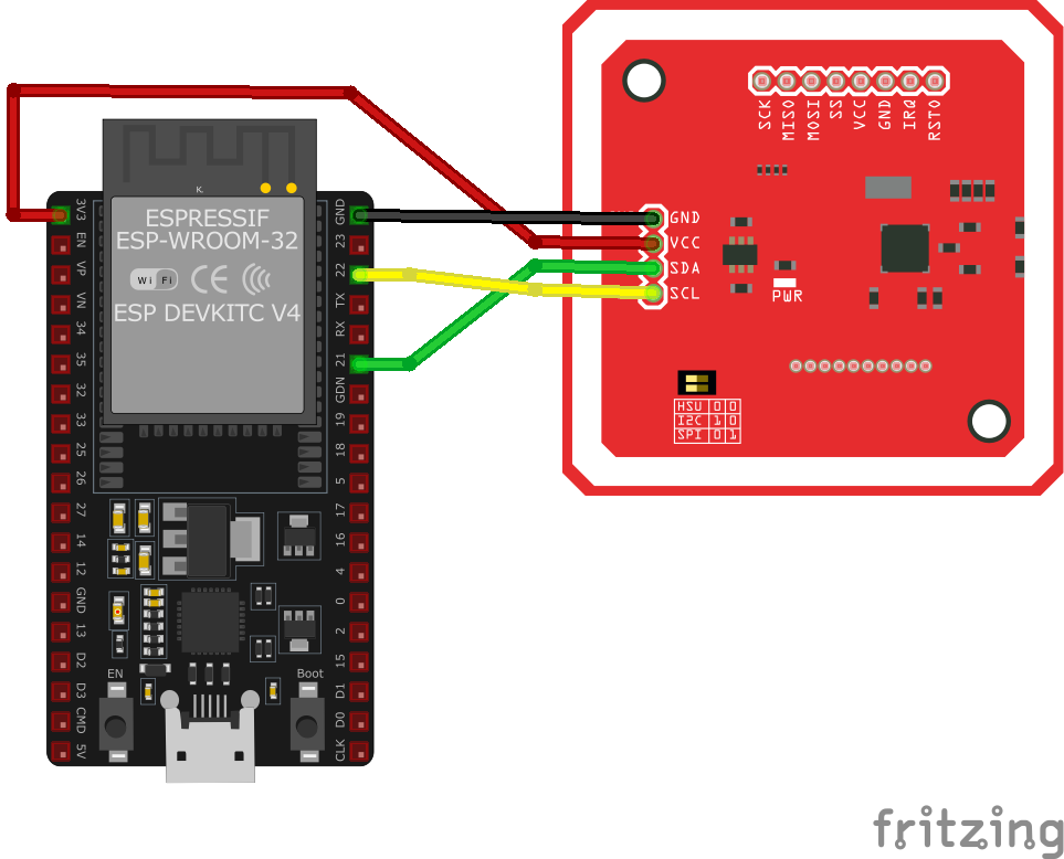 Схема I2C подключения